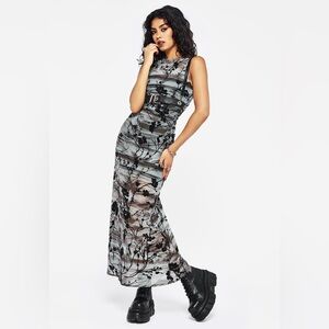 NWT Disturbia Wytchelm Sleeveless Flocked Midaxi Dress US 16 / UK 20